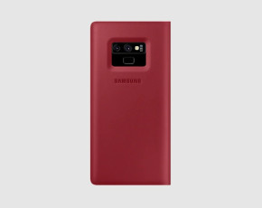 Луксозен кожен калъф тефтер италианска естествена кожа оригинален LEATHER WALLET COVER EF-WN960LREGWW за Samsung Galaxy Note 9 N960F червен 